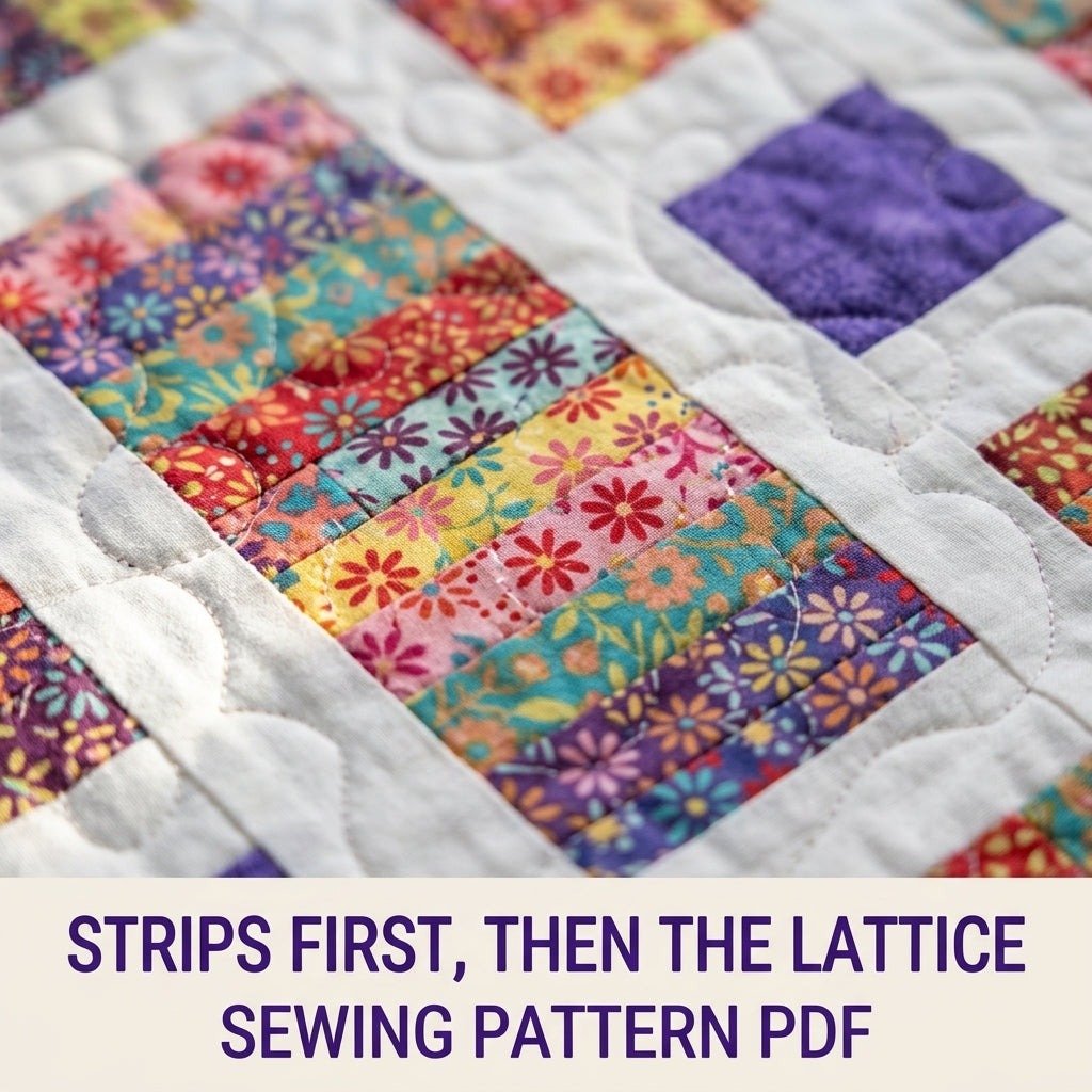 Strip Rectangle Lattice Quilt Sewing Pattern PDF – Jelly Roll Friendly Quilt