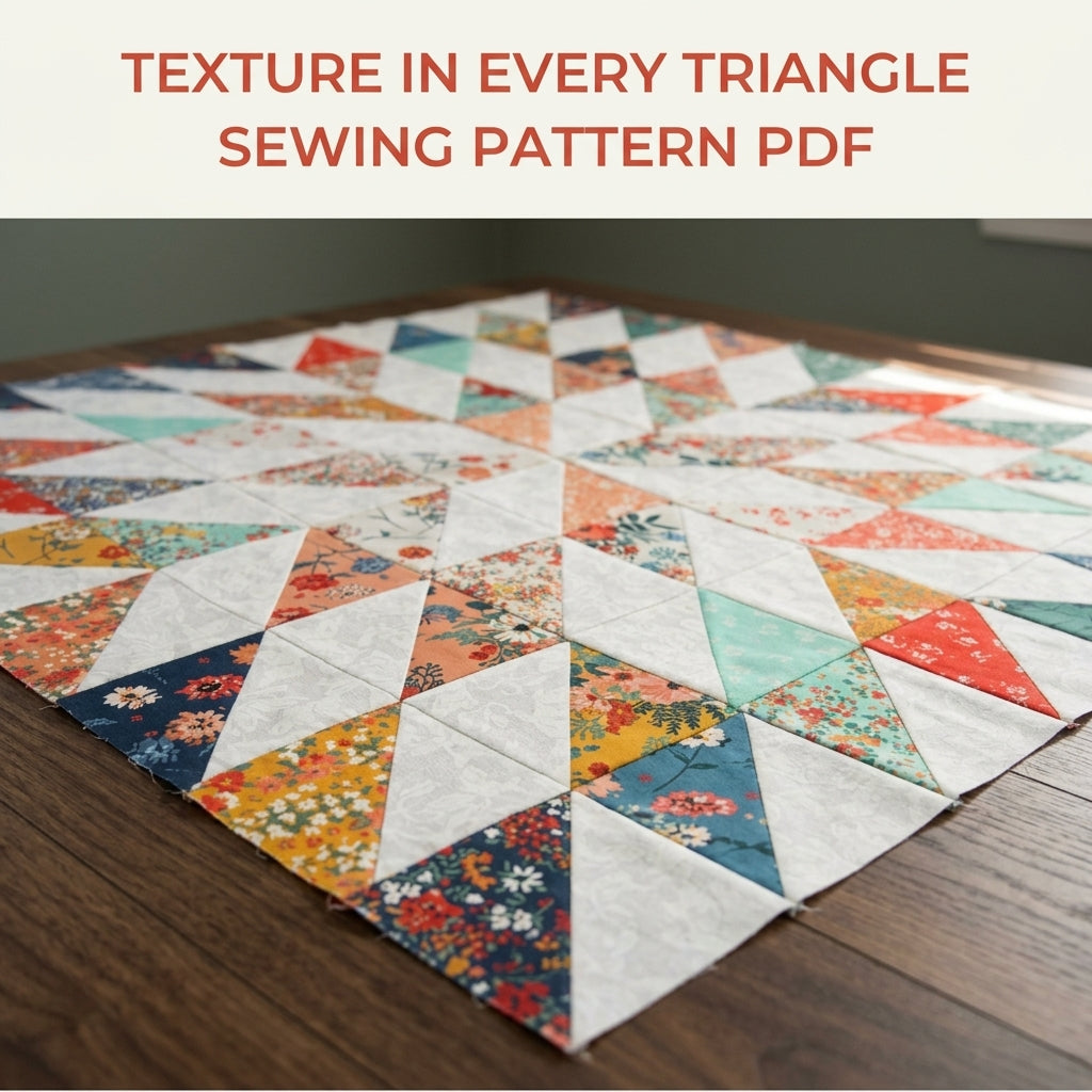 Floral Starburst Quilt Pattern PDF – Easy Half-Square Triangle Quilt for Fat Quarters