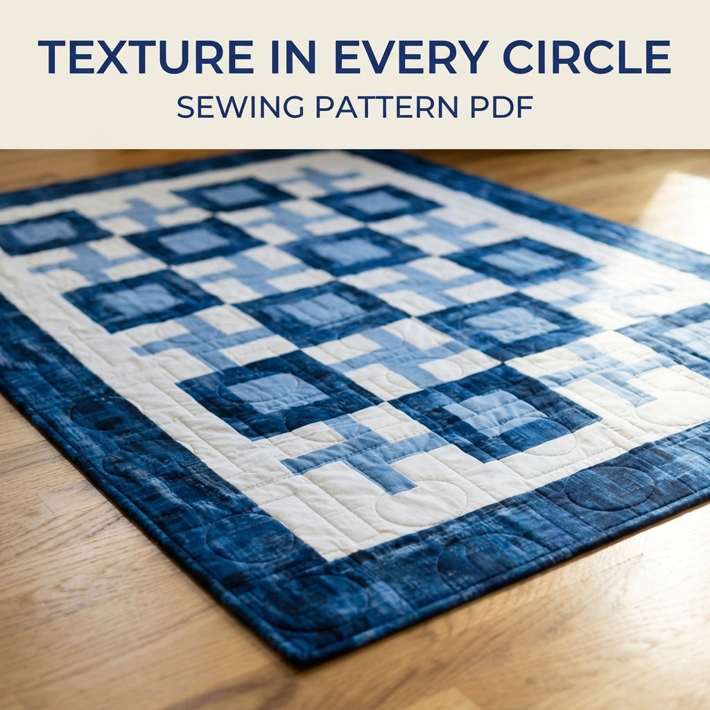 Blue Box and Cross Quilt Sewing Pattern PDF – Easy Two Block Checkerboard Quilt