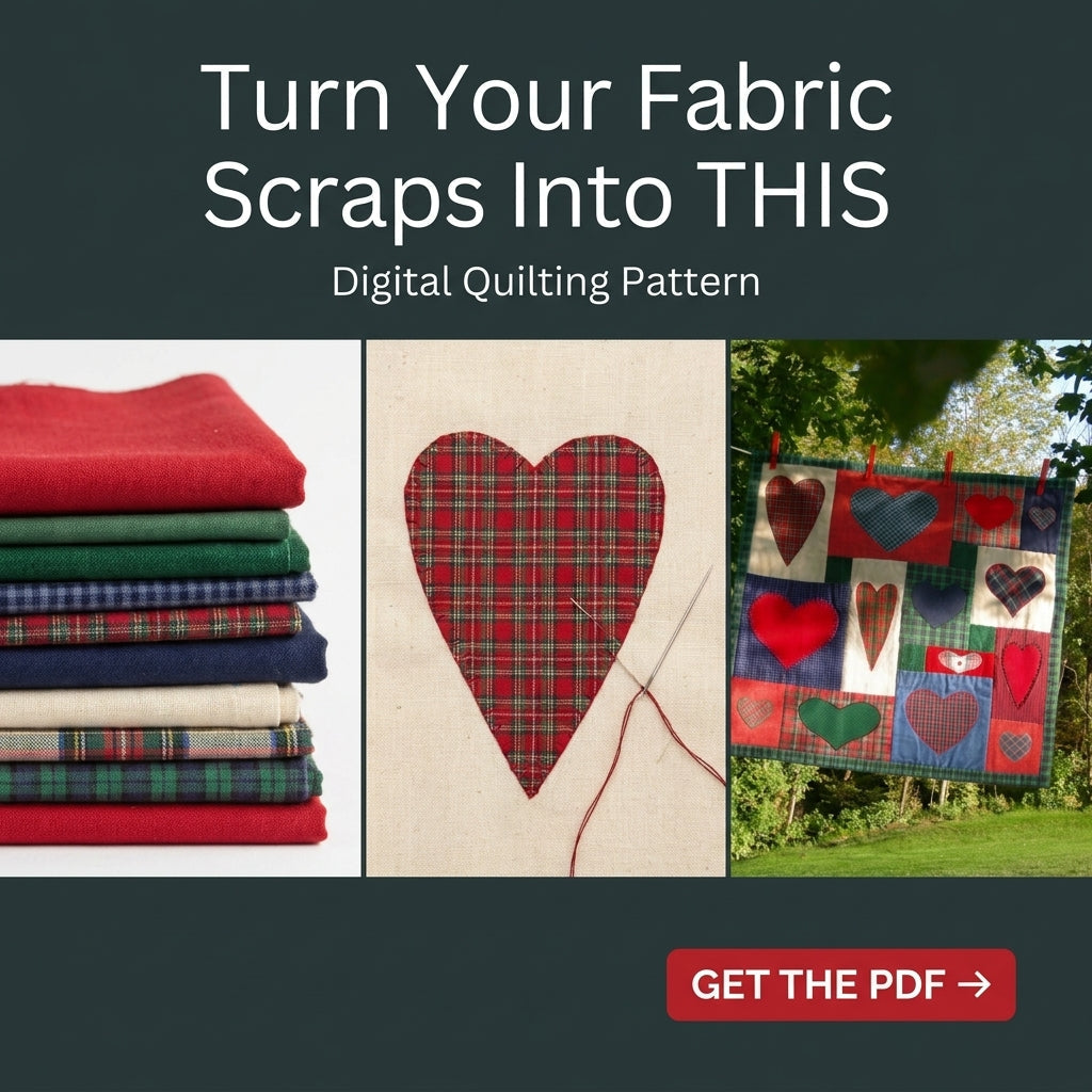 Plaid Heart Appliqué Quilt Pattern – Cozy Patchwork Wall Hanging