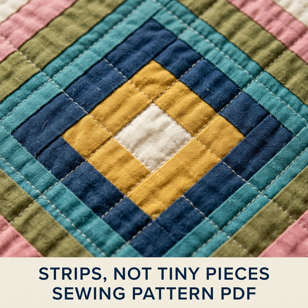 Diamond Medallion Quilt Pattern PDF – Concentric Diamond Strip Throw Quilt