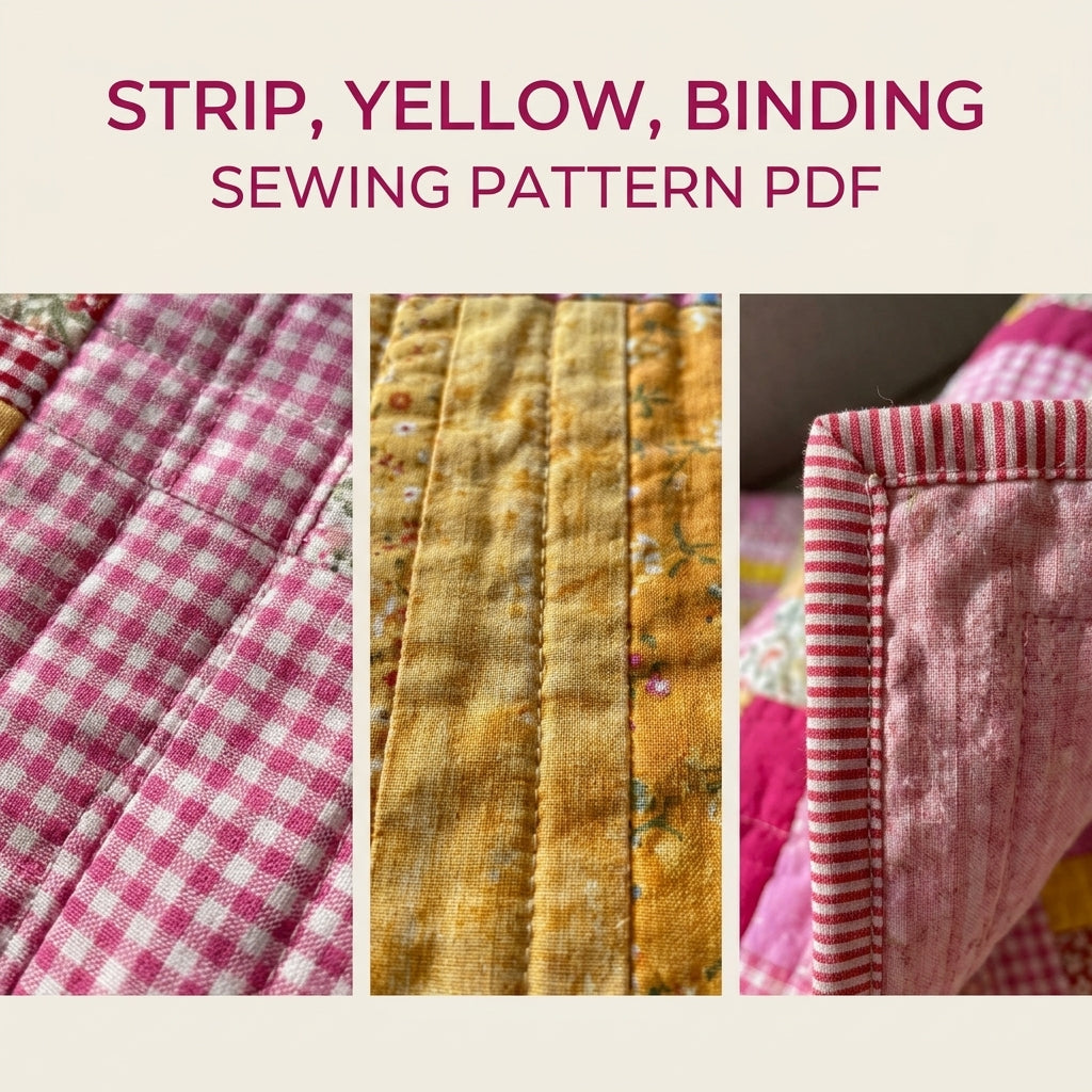 Pink Rail Fence Scrap Quilt Sewing Pattern PDF – Easy Strip Quilt