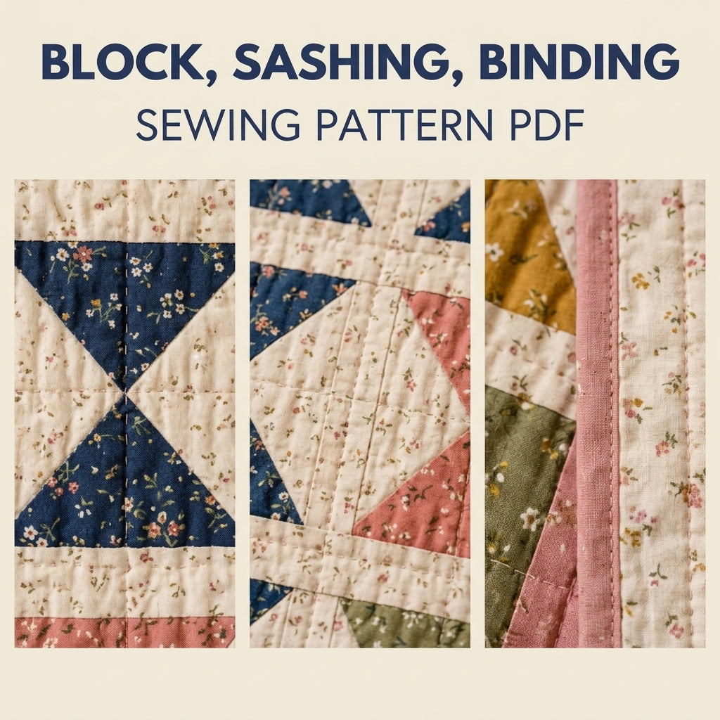 Hourglass Rows Quilt Pattern PDF – Traditional Throw Quilt with Sashed Rows of Hourglass Blocks