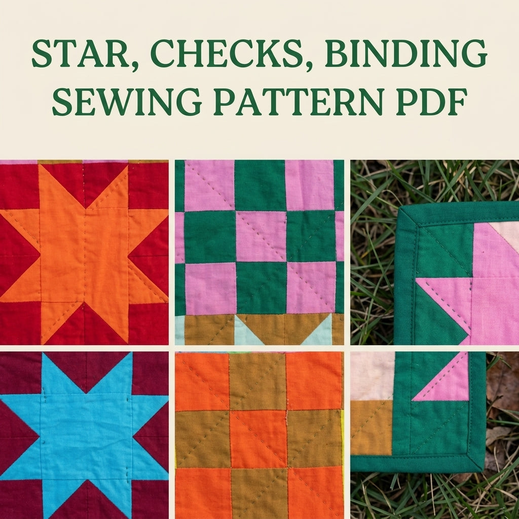 Stars and Checkers Quilt Pattern PDF – Sawtooth Star and Checkerboard Throw