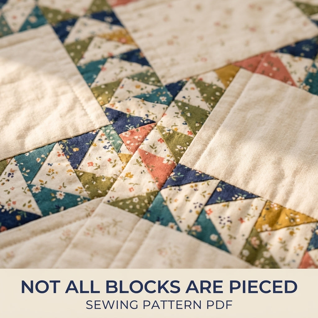 Flying Geese Quilt Pattern PDF – Traditional Throw Quilt with Flying Geese Lattice