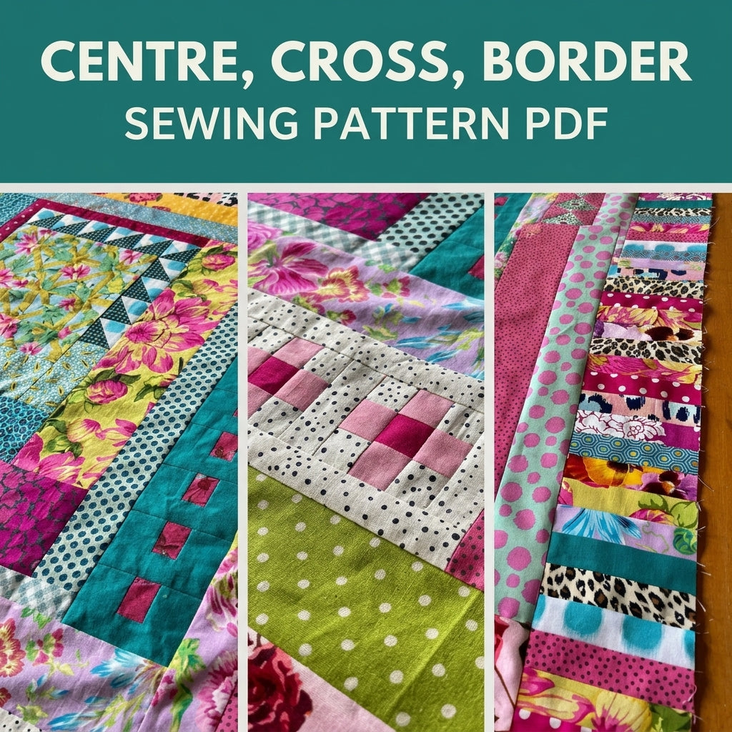 Medallion Strip Quilt Sewing Pattern PDF – Bright Round by Round Quilt