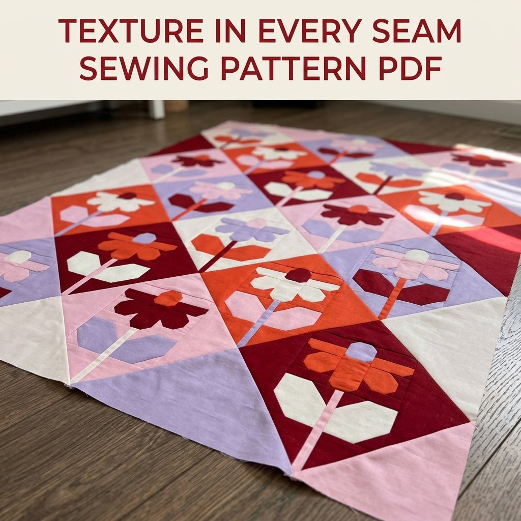 Modern Flower Diamond Quilt Sewing Pattern PDF – On Point Flower Block Quilt