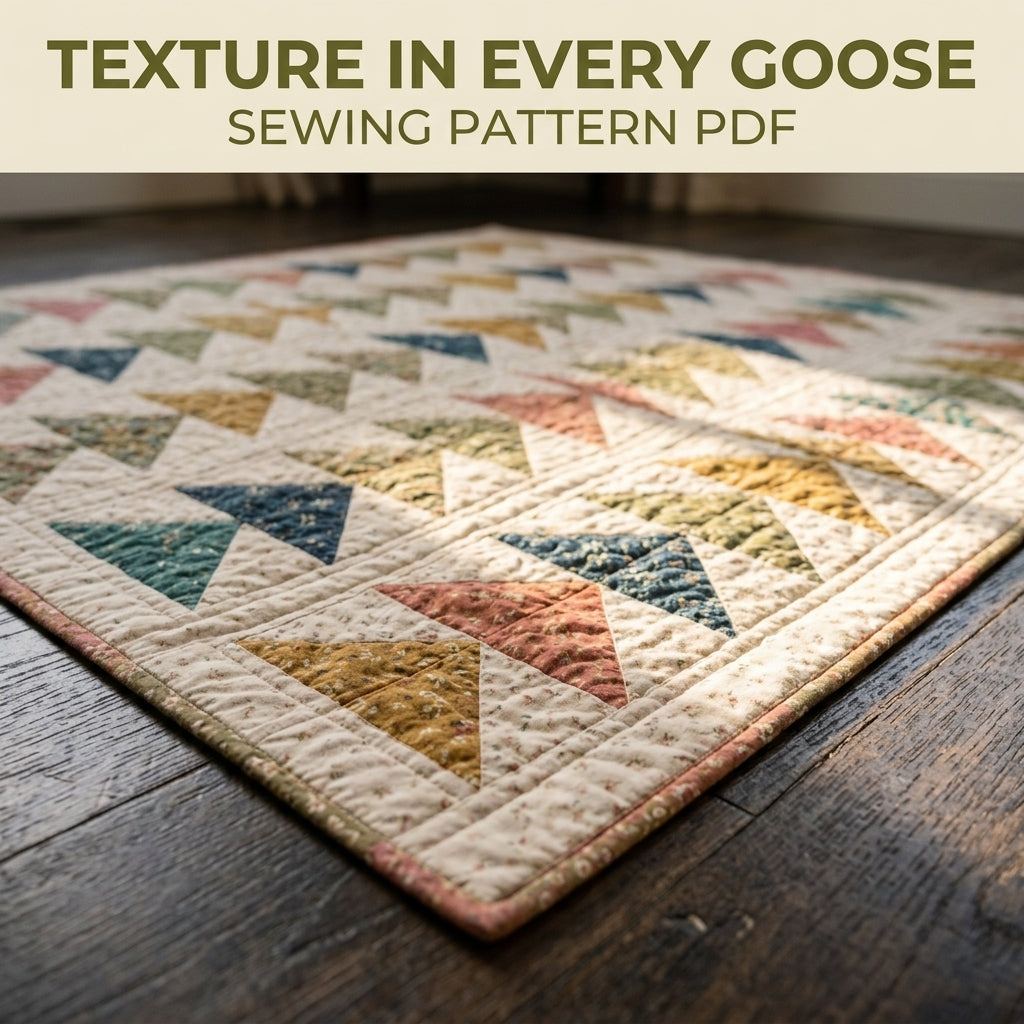 Flying Geese Columns Quilt Pattern PDF – Traditional Throw Quilt with Sashed Geese Columns