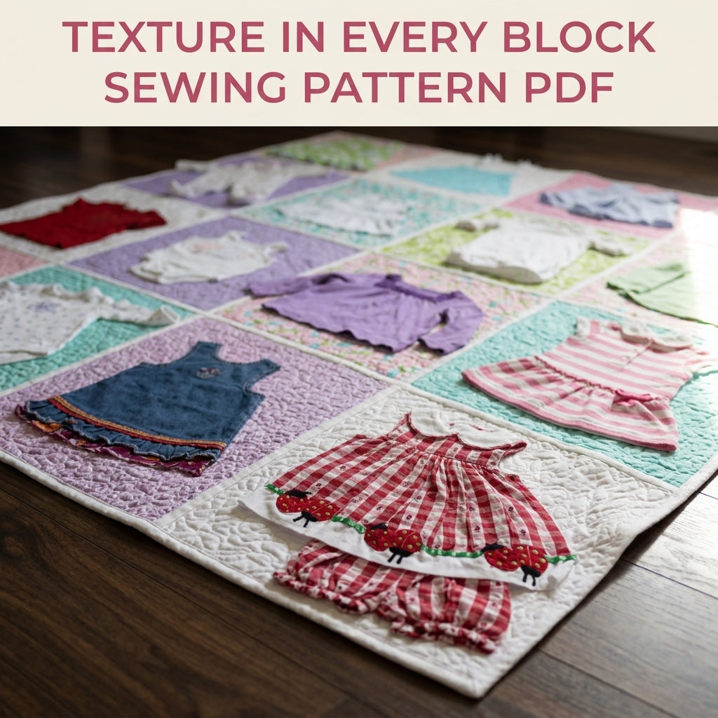 Framed Outfit Memory Quilt Sewing Pattern PDF – Whole Baby Clothes Appliqué Keepsake