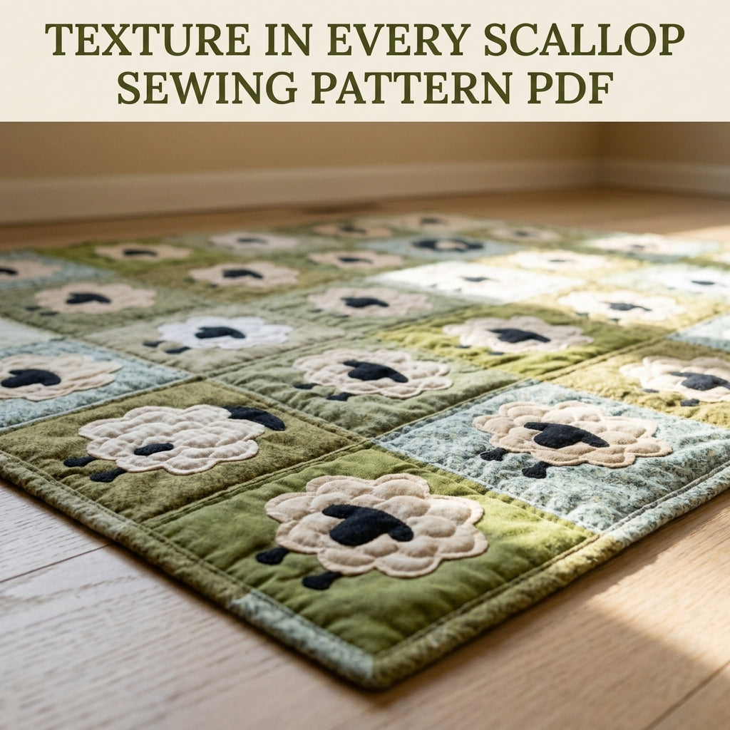 Sheep Meadow Quilt Sewing Pattern PDF – Farmhouse Sheep Appliqué Quilt