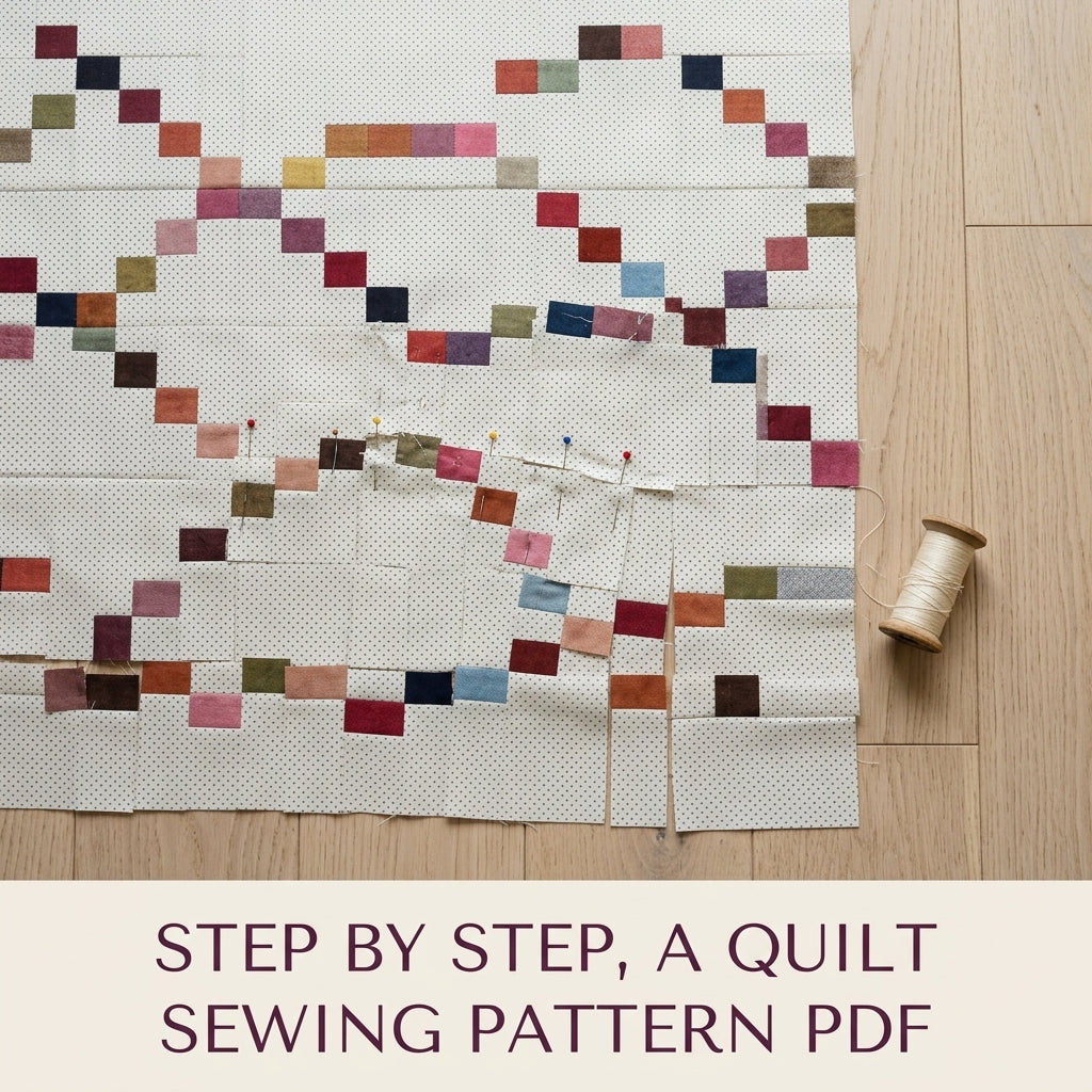 Stepping Stones Chain Quilt Sewing Pattern PDF – Muted Scrappy Quilt