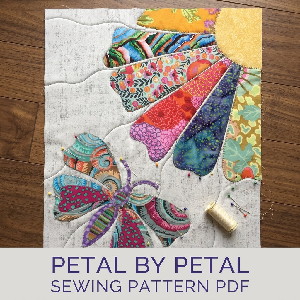 Sunflower Butterfly Mini Quilt Sewing Pattern PDF – Appliqué Wall Quilt