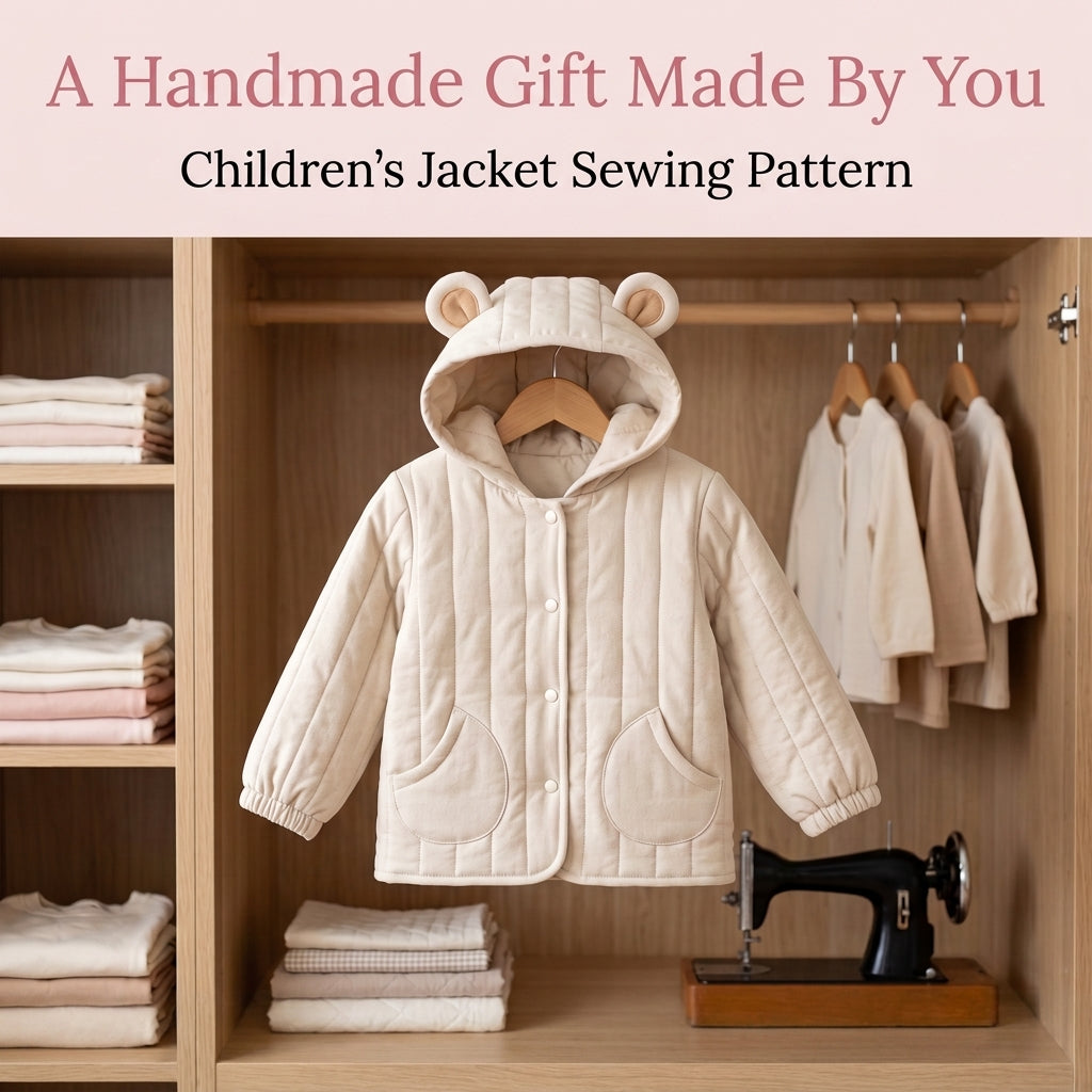 Kids' Quilted Jacket Sewing Pattern – Hooded Jacket with Bear Ears