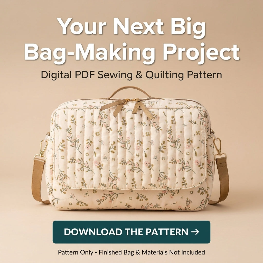 Quilted Diaper Bag PDF Sewing Pattern | Channel Quilted Baby Changing Bag with Crossbody Strap | Beginner Friendly | Instant Download