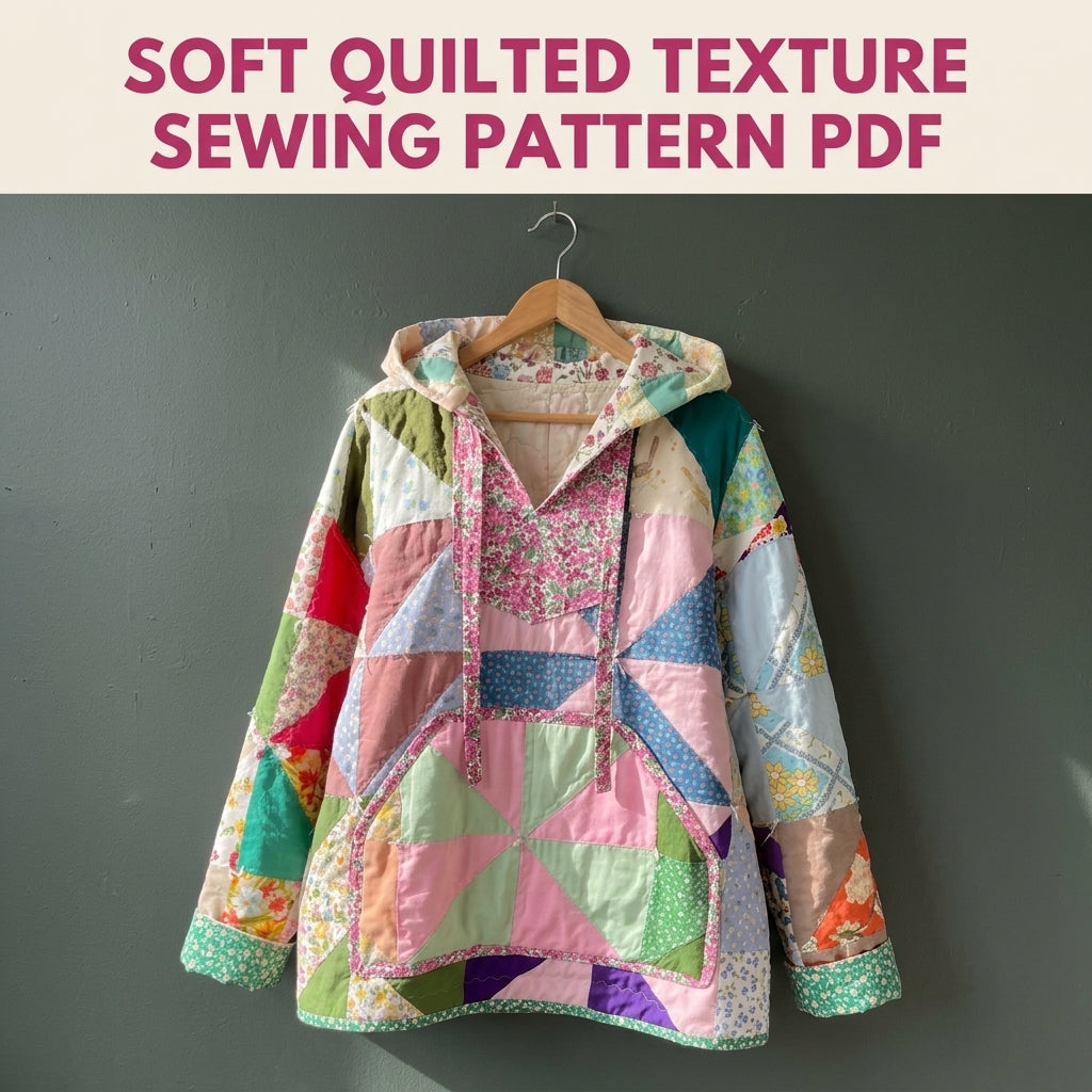 Pinwheel Quilt Hoodie Sewing Pattern PDF – Hooded Pullover from a Vintage Quilt
