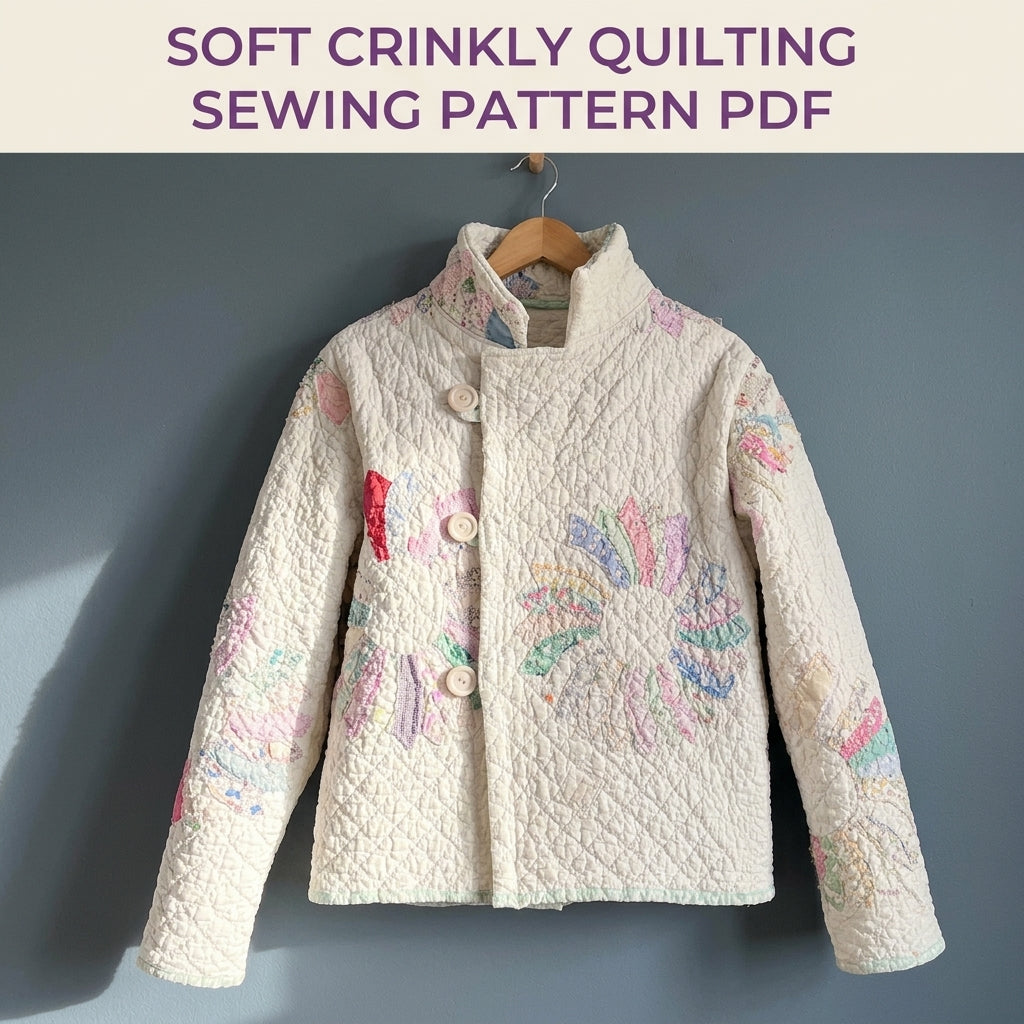 Dresden Plate Quilt Jacket Sewing Pattern PDF – Upcycled Quilt Coat