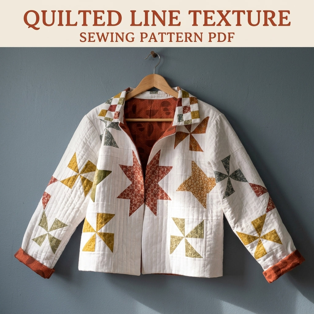 Autumn Star and Pinwheel Jacket Sewing Pattern PDF – Quilted Jacket with Back Medallion