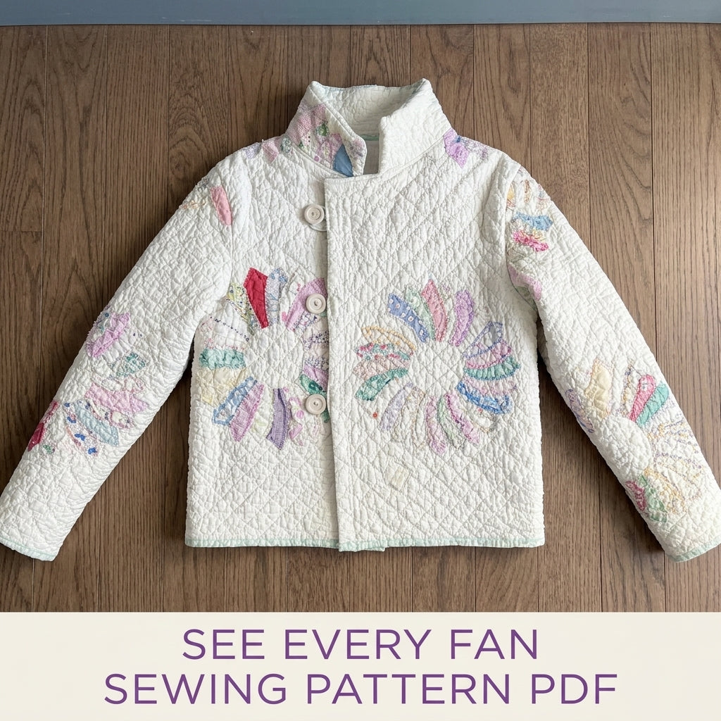 Dresden Plate Quilt Jacket Sewing Pattern PDF – Upcycled Quilt Coat