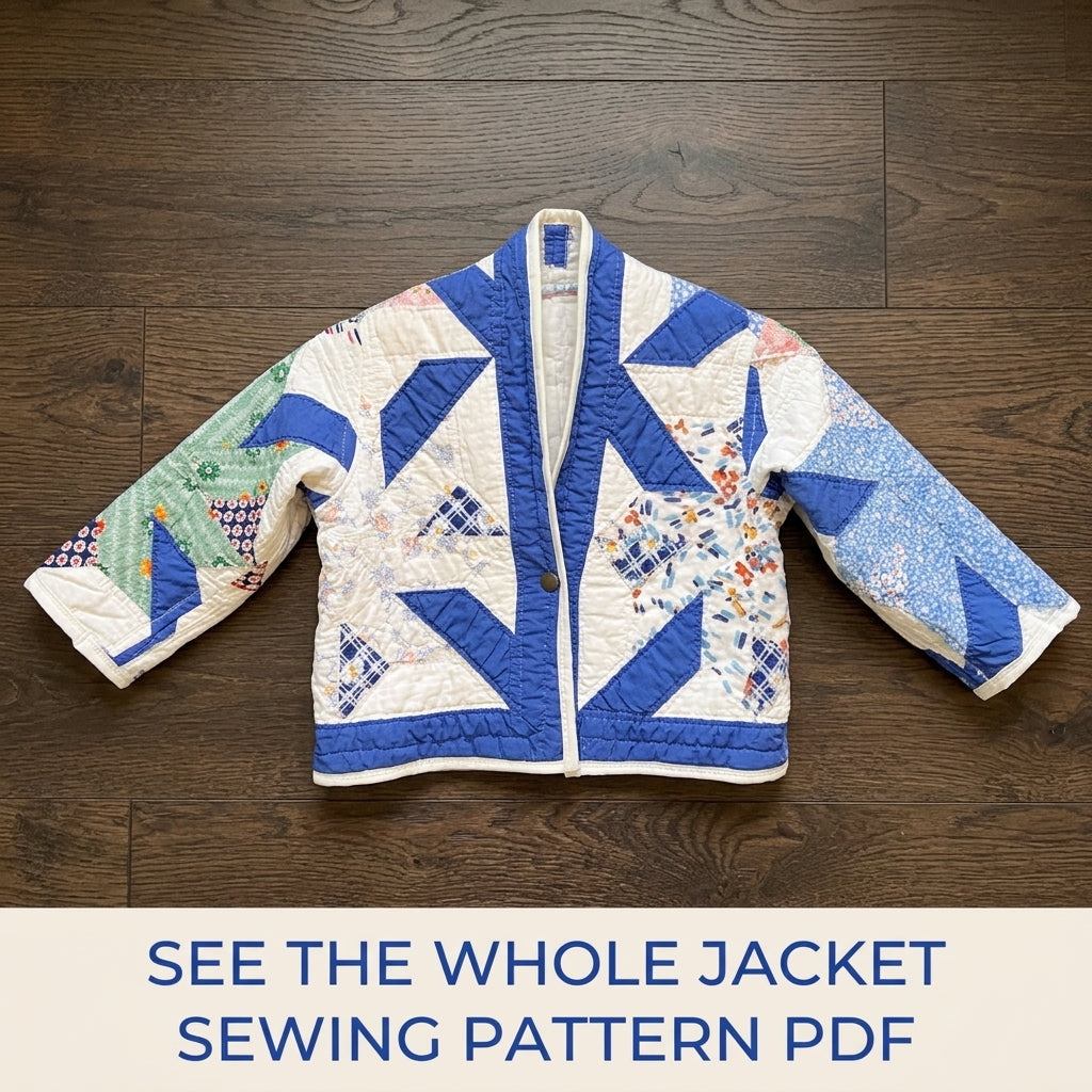 Kids Star Quilt Jacket Sewing Pattern PDF – Children's Jacket from a Vintage Quilt