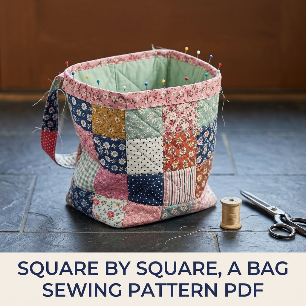 Patchwork Car Seat Bag Sewing Pattern PDF – Quilted Hanging Car Organiser