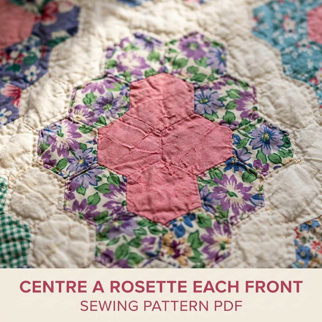 Hexagon Flower Garden Quilt Jacket Sewing Pattern PDF – Upcycled Quilt Coat