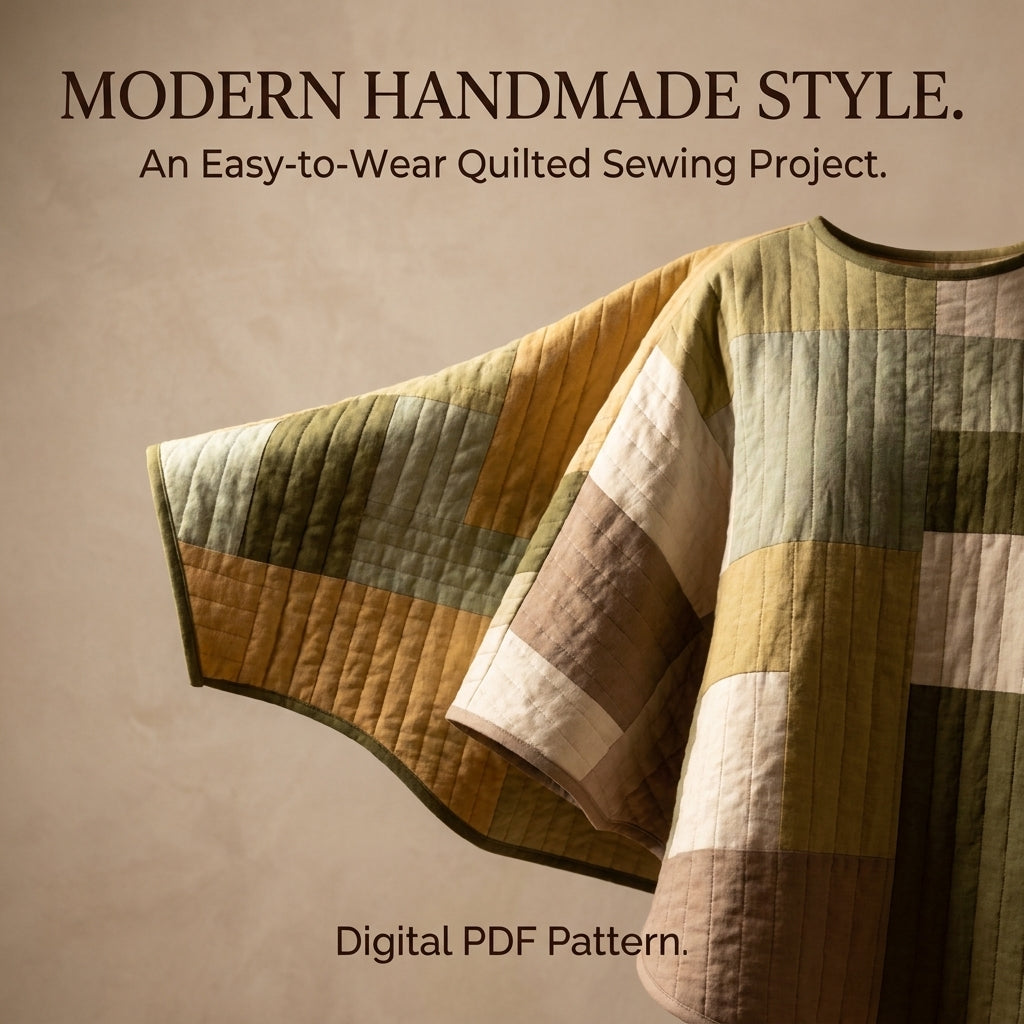 Easy Quilted Poncho – PDF Sewing Pattern