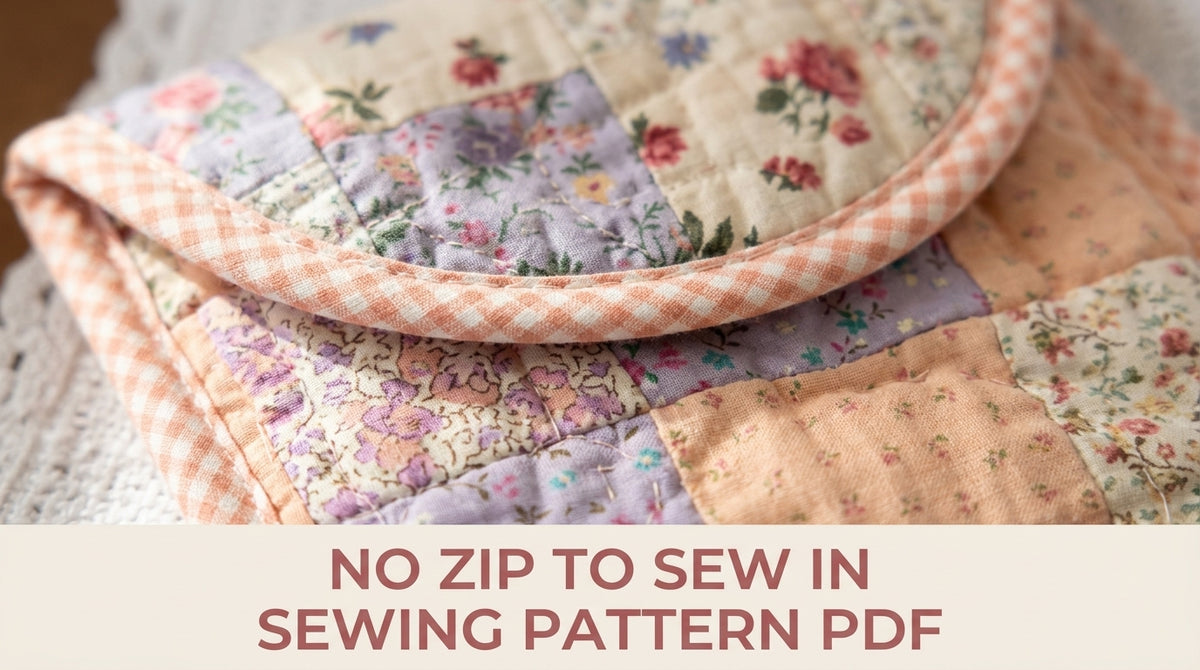 Patchwork Tablet Sleeve Sewing Pattern PDF – Quilted E-Reader Case with Flap