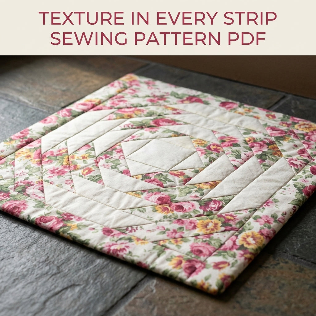 Rose Pineapple Block Table Square Sewing Pattern PDF – Quilted Table Mat