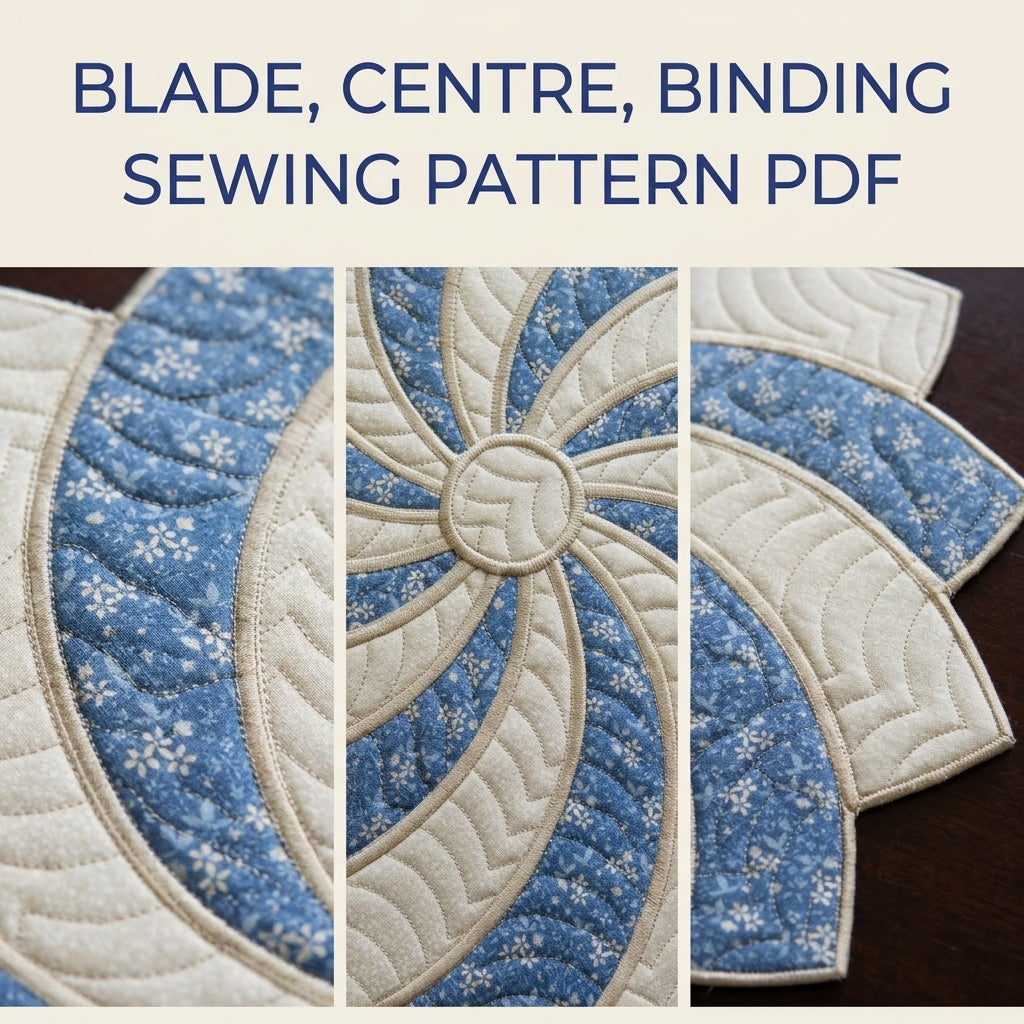 Swirl Table Topper Sewing Pattern PDF – Round Quilted Centrepiece
