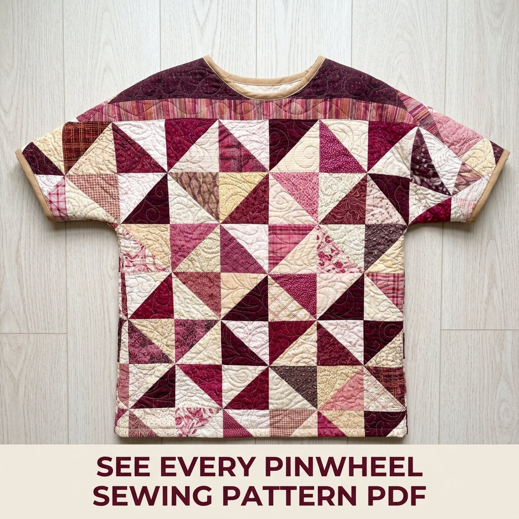 Pinwheel Quilted Top Sewing Pattern PDF – Boxy Dolman Sleeve Quilt Top