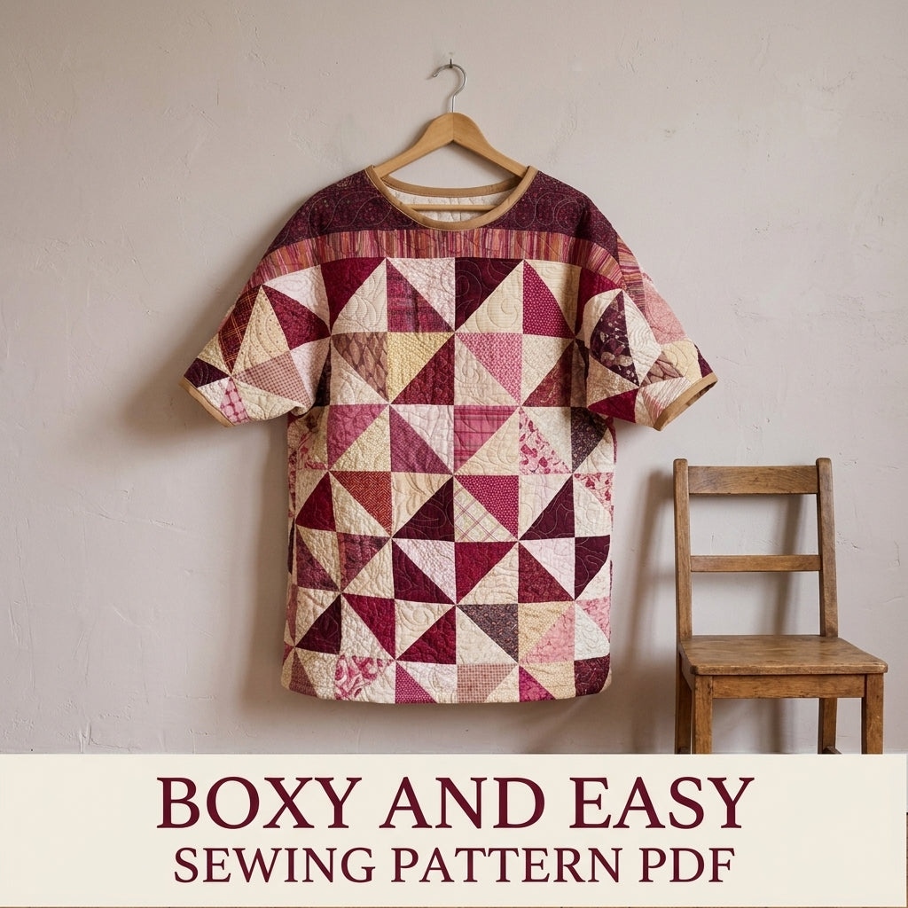 Pinwheel Quilted Top Sewing Pattern PDF – Boxy Dolman Sleeve Quilt Top