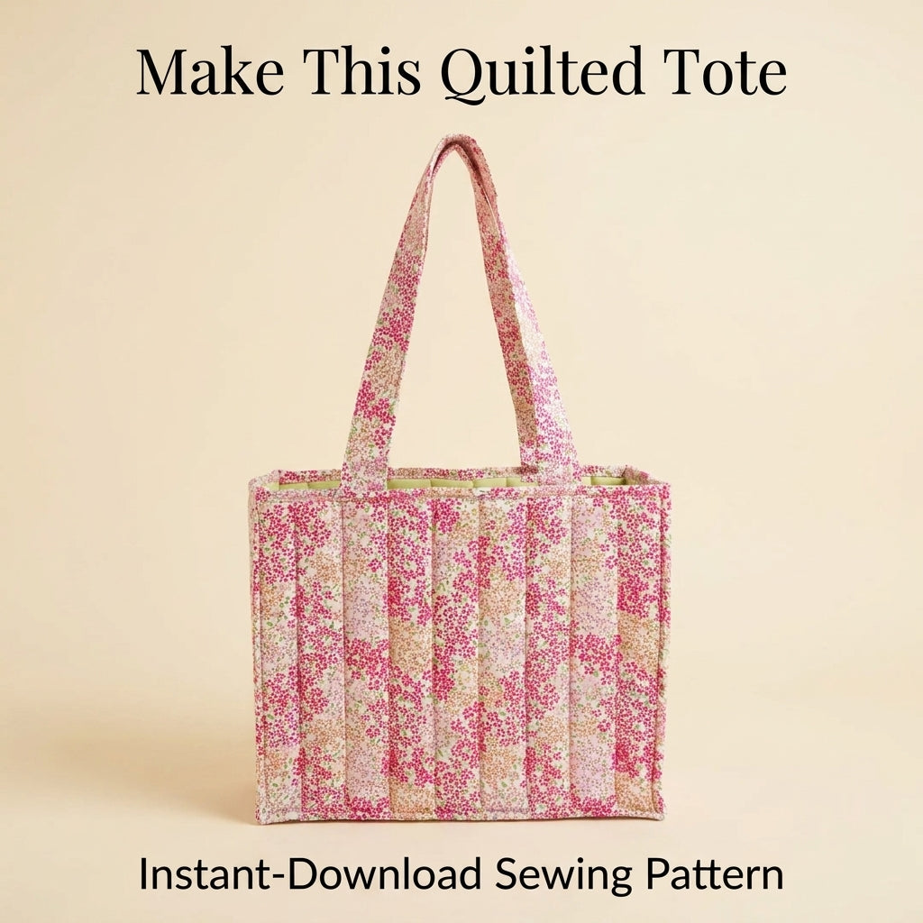 Tulip Tote Bag Sewing Pattern — Crossover Wrap Bag in Two Fabrics, Reversible, Beginner Friendly, PDF Download