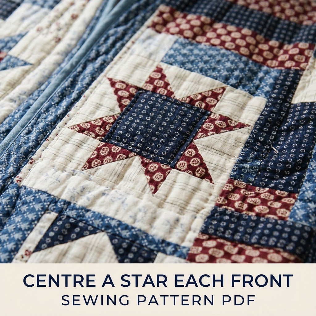 Americana Star Quilt Jacket Sewing Pattern PDF – Patchwork Quilt Coat