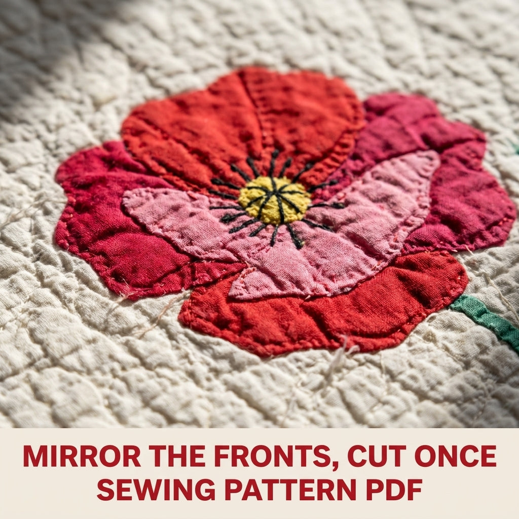 Poppy Appliqué Quilt Chore Coat Sewing Pattern PDF – Oversized Quilt Coat