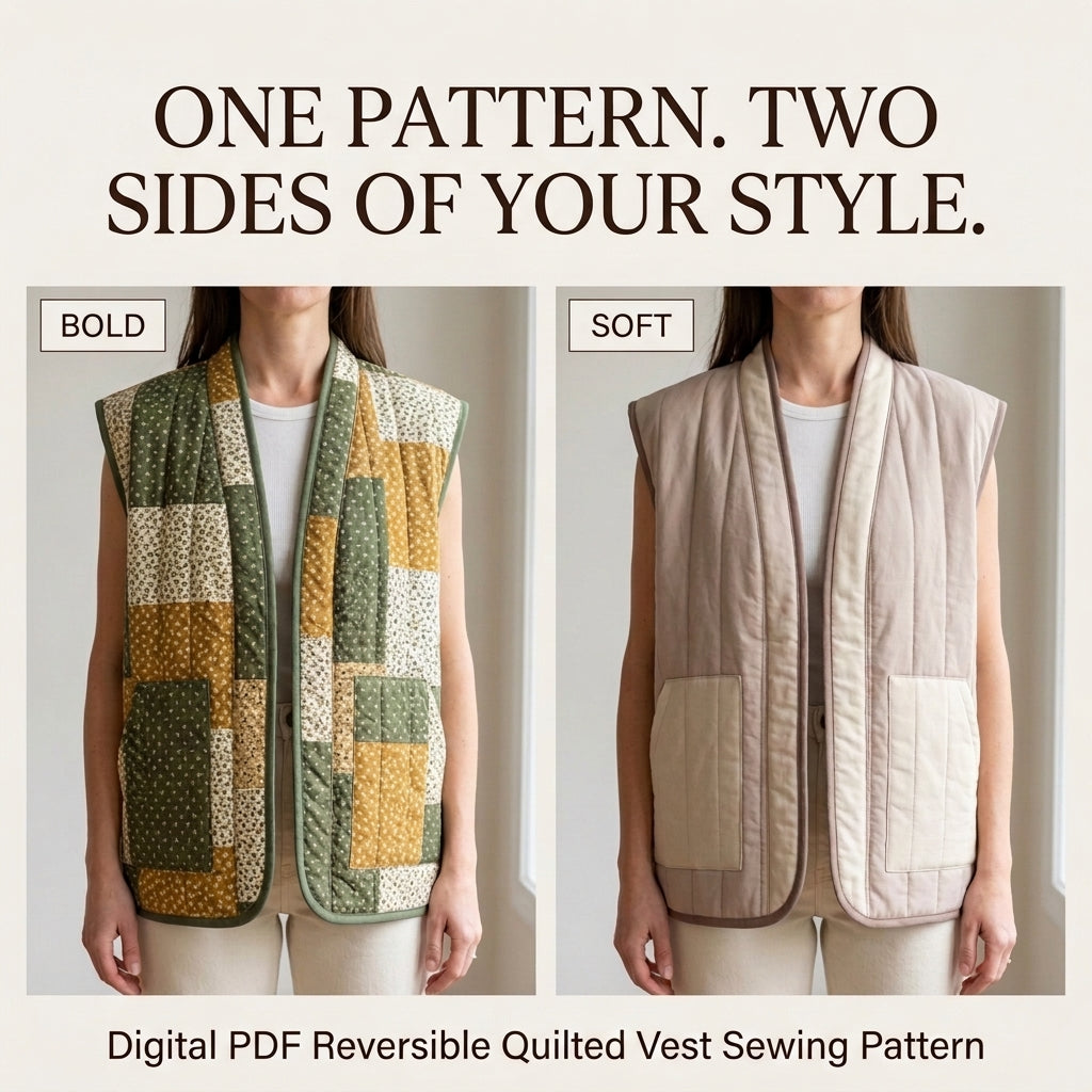 Reversible Quilted Vest – PDF Sewing Pattern