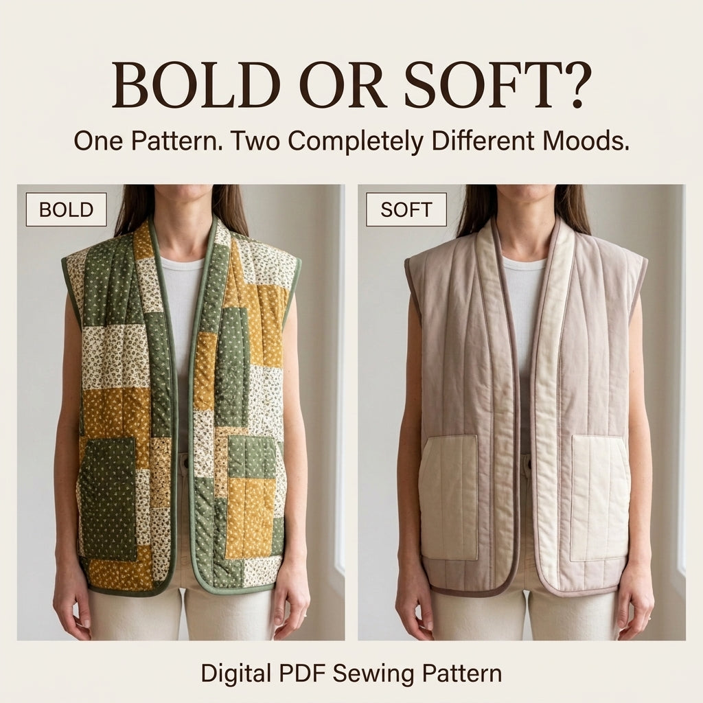 Reversible Quilted Vest – PDF Sewing Pattern