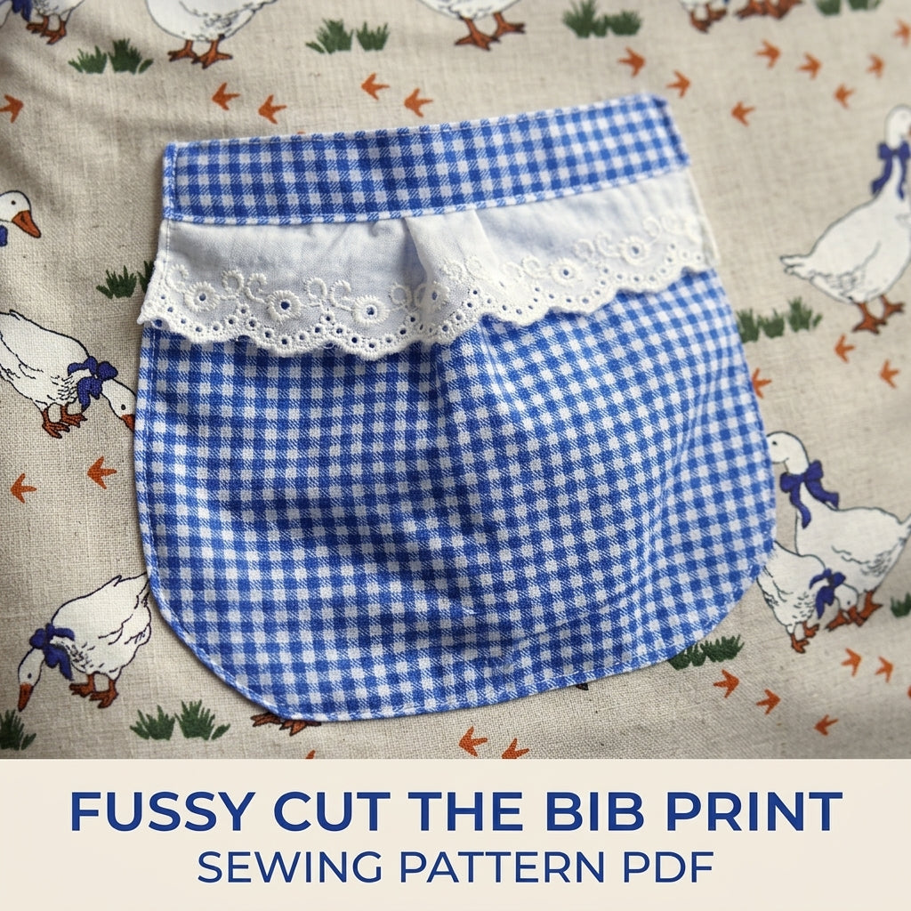 Gingham Goose Apron Sewing Pattern PDF – Farmhouse Ruffle Apron