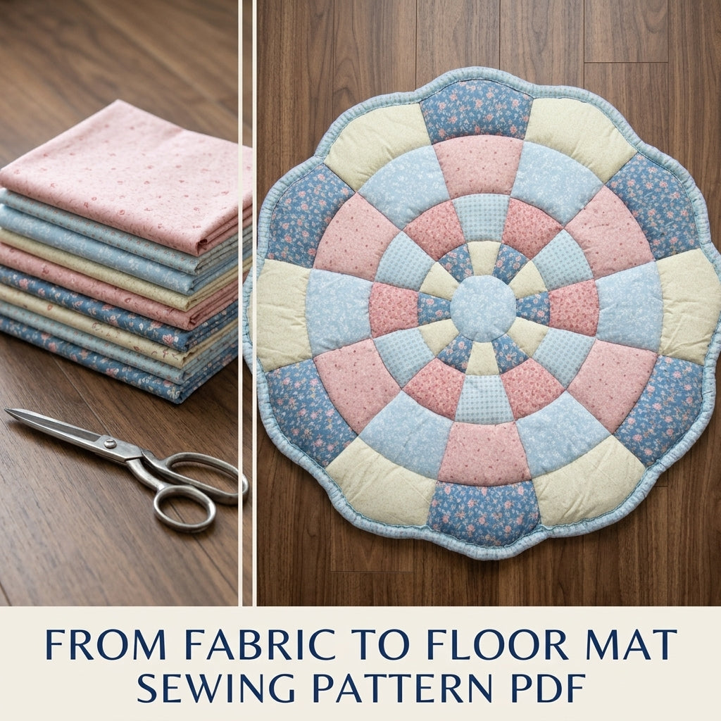 Puffy Patchwork Round Floor Mat Sewing Pattern PDF – Puffy Patchwork Play Mat