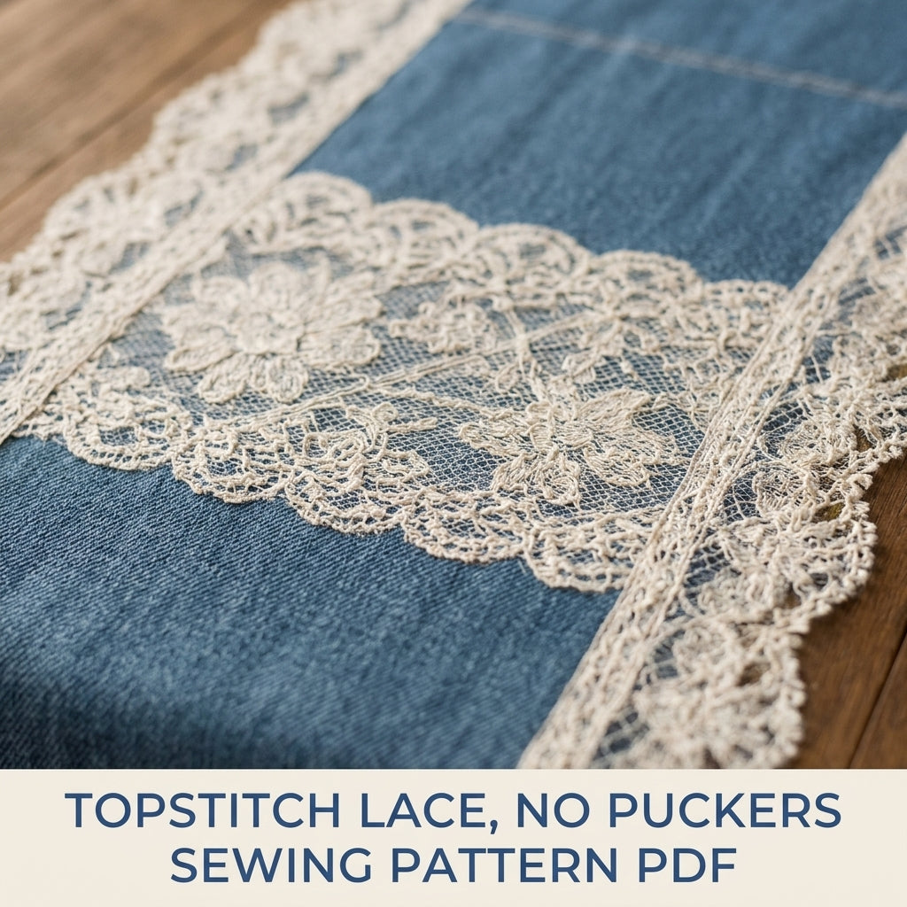 Denim Lace Table Runner Sewing Pattern PDF – Upcycled Jeans Table Decor