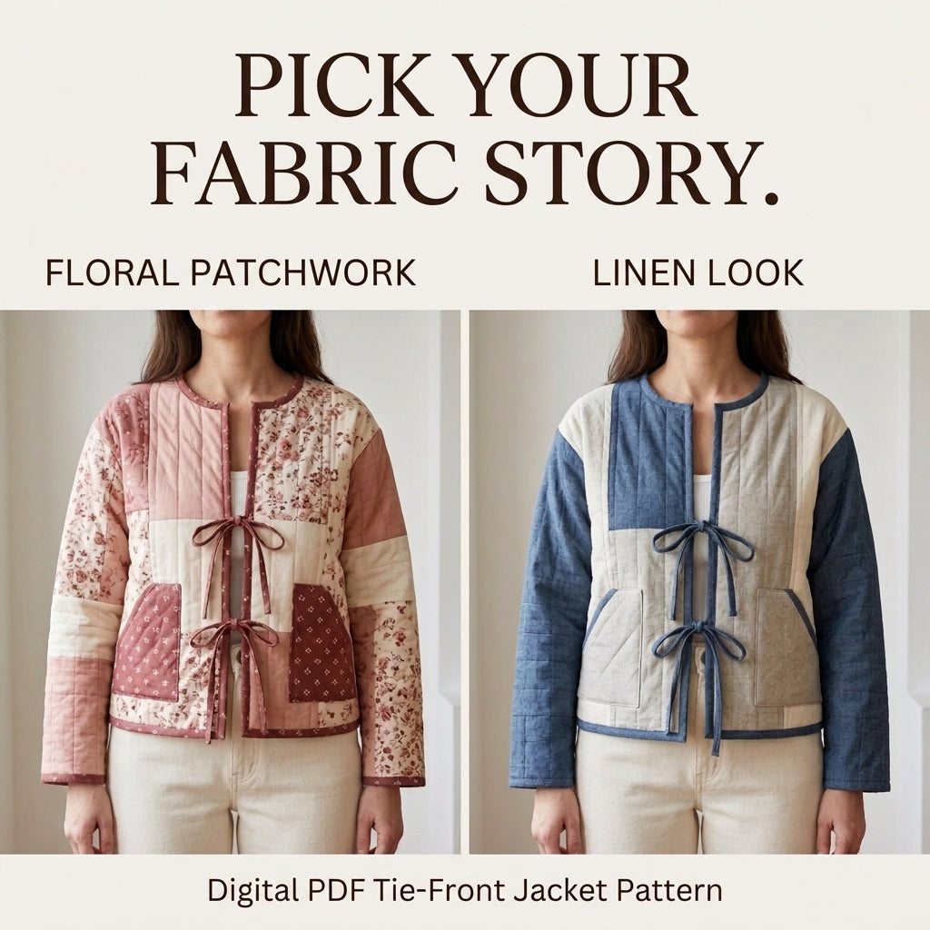 Tie-Front Quilted Jacket – PDF Sewing Pattern