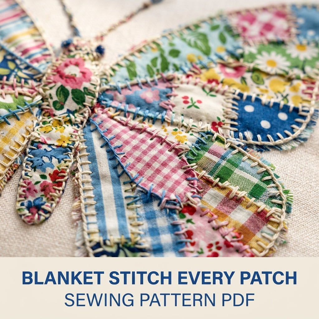 Patchwork Butterfly Appliqué Cushion Sewing Pattern PDF – Scrappy Pillow