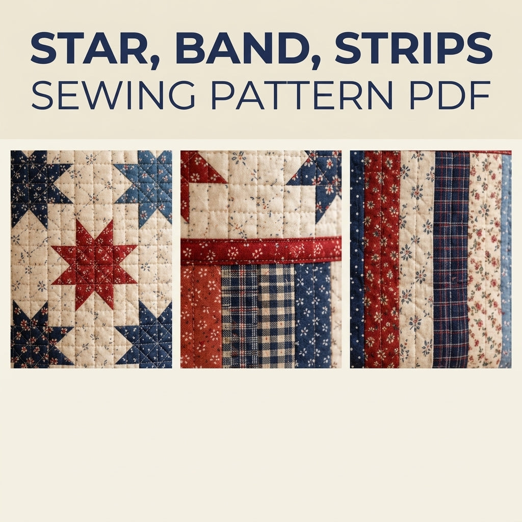 Stars and Stripes Quilted Basket Sewing Pattern PDF – Patchwork Star Storage Basket