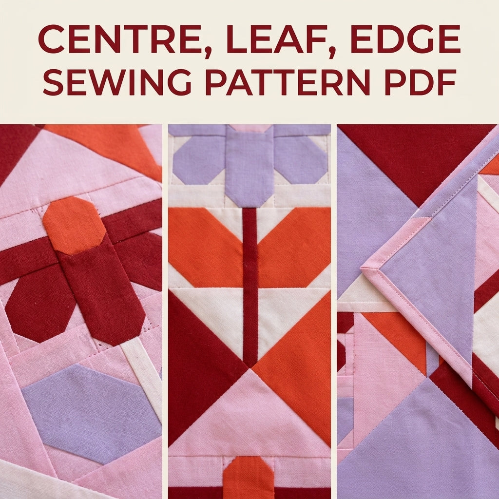 Modern Flower Diamond Quilt Sewing Pattern PDF – On Point Flower Block Quilt