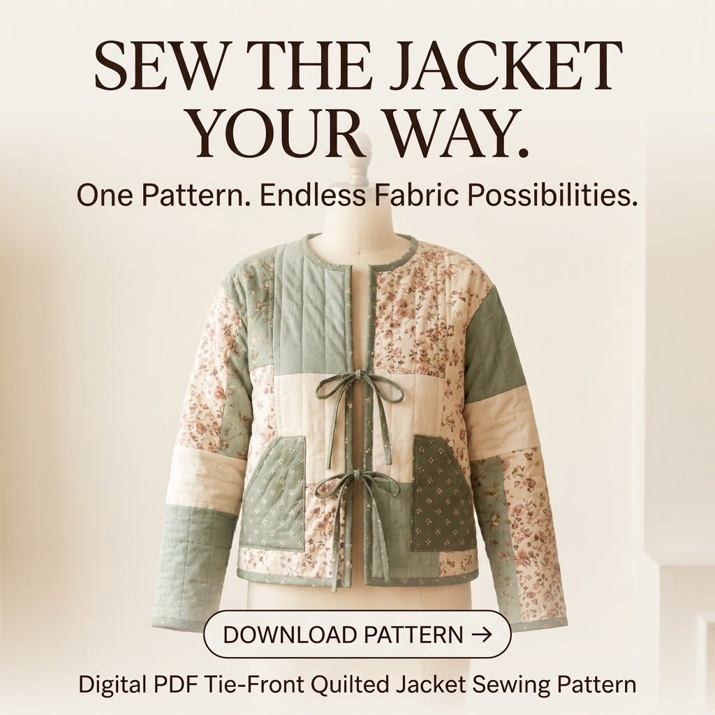Tie-Front Quilted Jacket – PDF Sewing Pattern