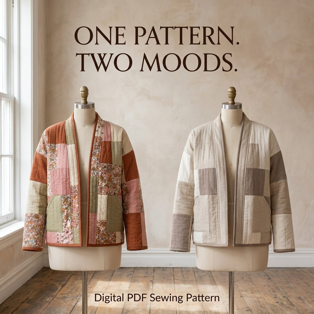 Boxy Patchwork Quilted Jacket – PDF Sewing Pattern