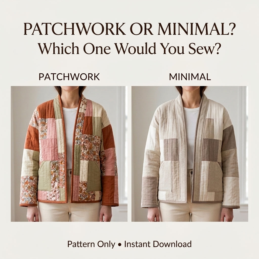 Boxy Patchwork Quilted Jacket – PDF Sewing Pattern