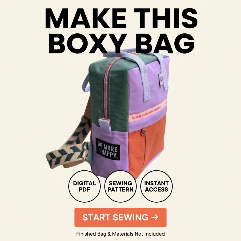 Colour Block Backpack PDF Sewing Pattern | Zip-Top Rucksack with Front Pocket | Intermediate Bag Sewing Project | Instant Download