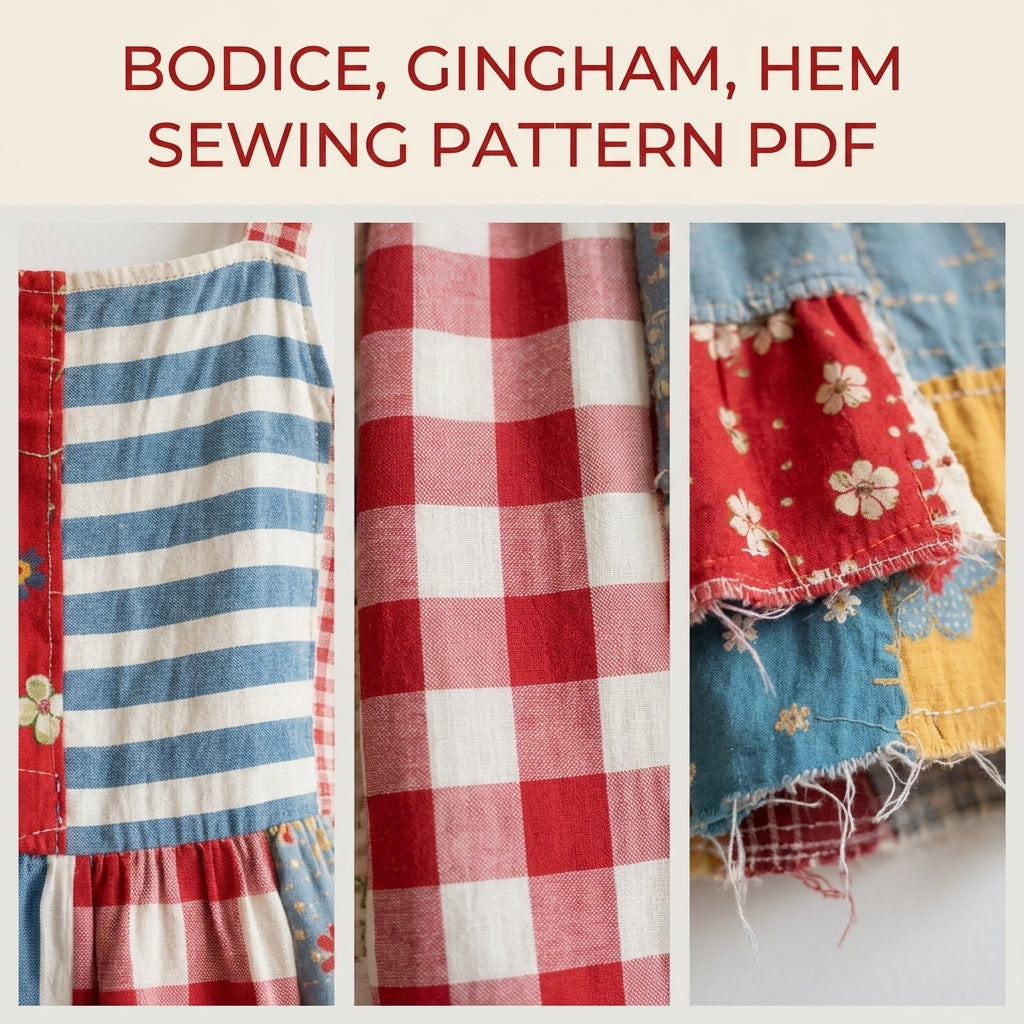 Patchwork Strap Sundress Sewing Pattern PDF – Scrappy Cottage Dress