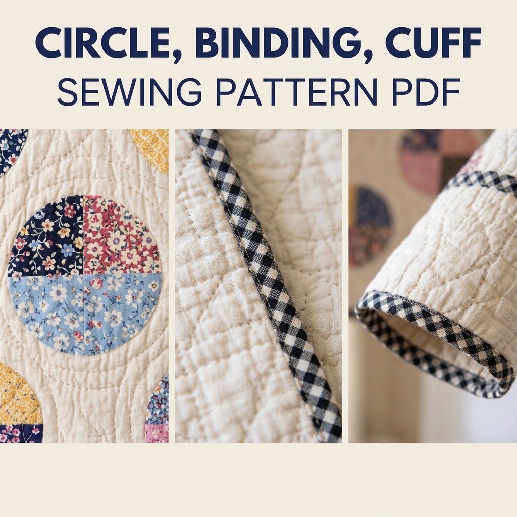 Circle Quarters Quilt Jacket Sewing Pattern PDF – Boxy Shawl Collar Jacket from a Vintage Quilt