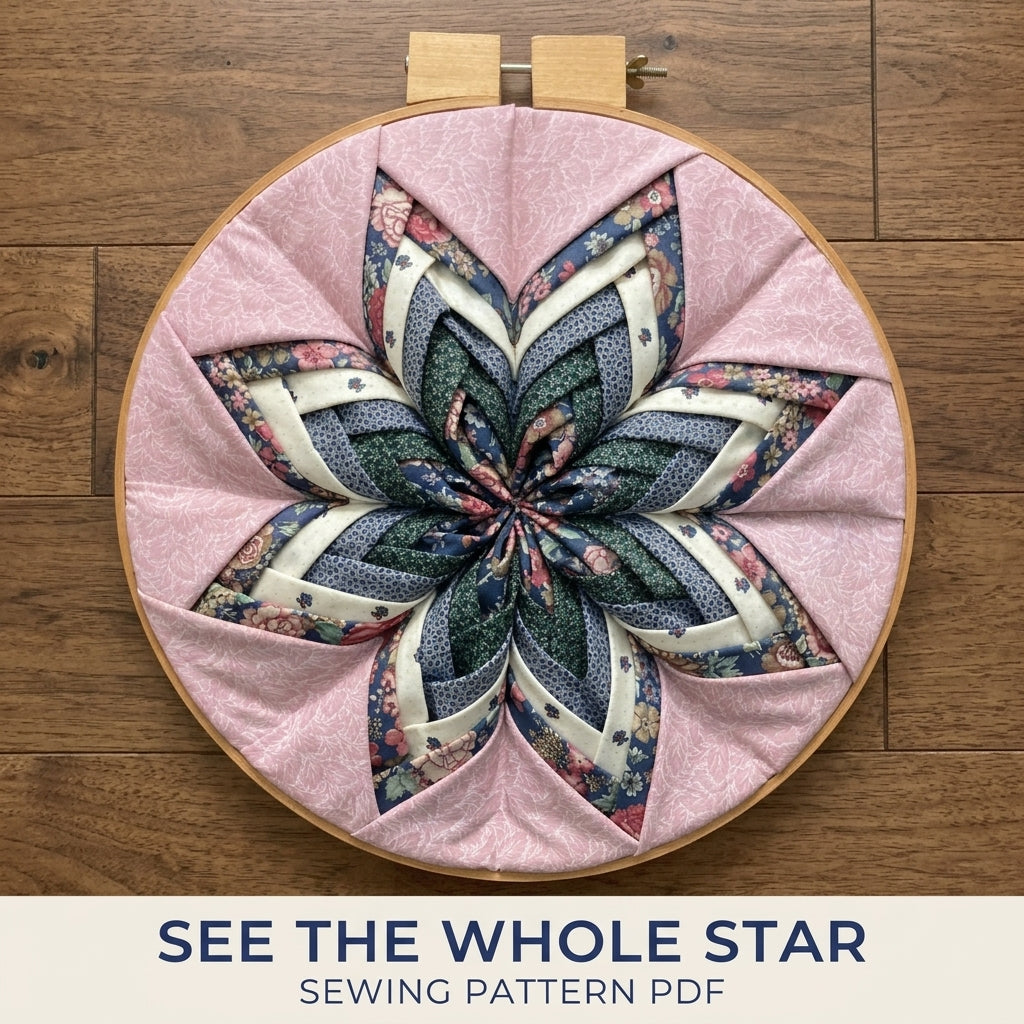 Folded Star Hoop Art Sewing Pattern PDF – Fabric Star Wall Decor